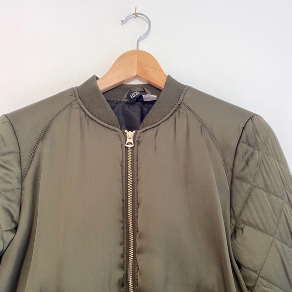 H&M Olive Green Quilted Padded Bomber Jacket - Picture 3 of 5